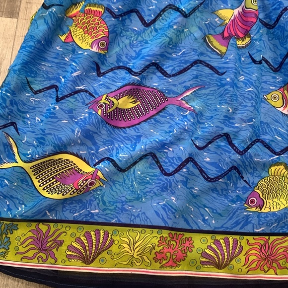 Handmade Reversible Elastic Top Purple/Blue Fish Dress - Picture 6 of 9